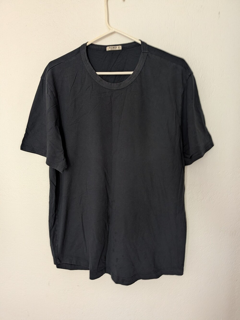 Buck Mason T Shirt Mens Sz XL Scoop Neck Curved Hem Preppy Smart Casual Black